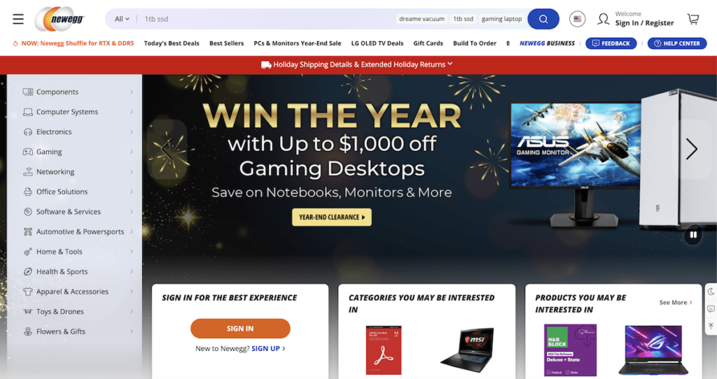 Newegg - Custom PC Builder Website