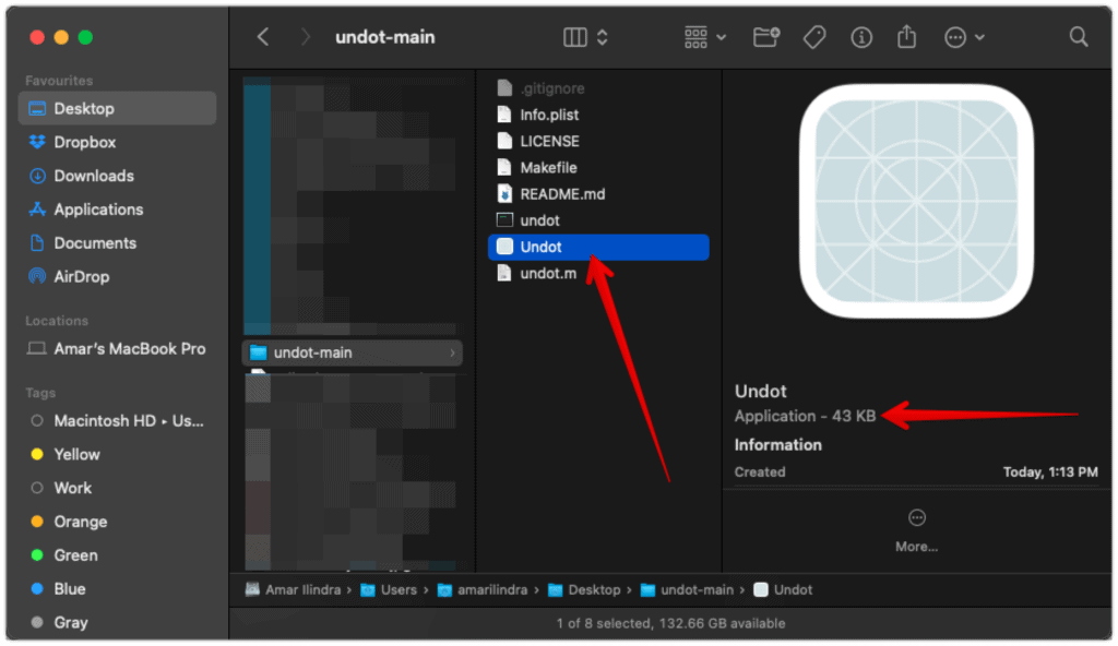 Open Undot Application