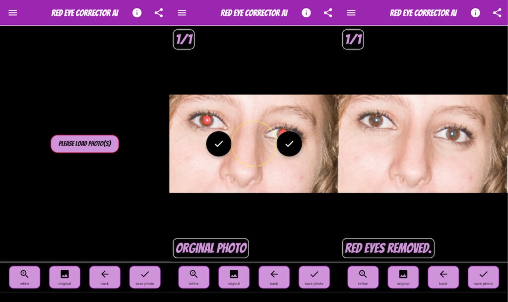 Red Eye Corrector & Remover AI