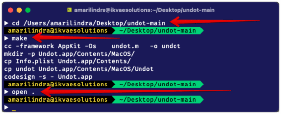 Undot Terminal Commands