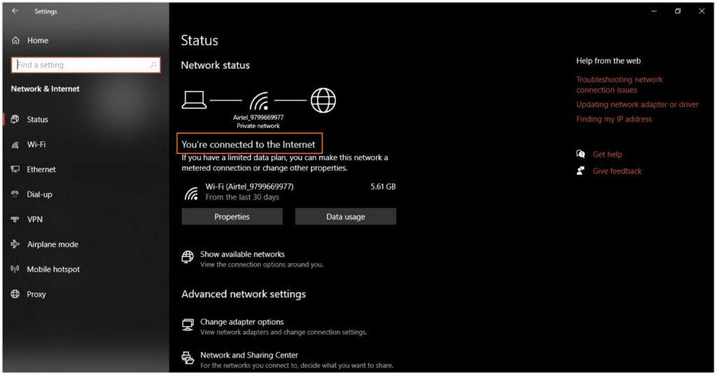 Check Internet Connection Status