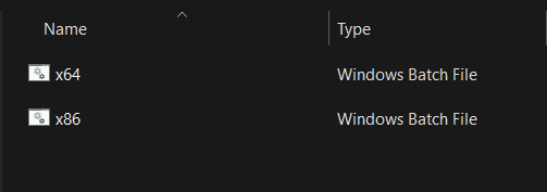 x64 and x86 Batch Files