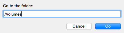 Go to Volumes from Finder