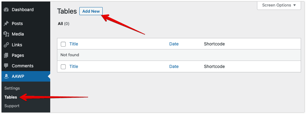 Create Empty Comparison Table