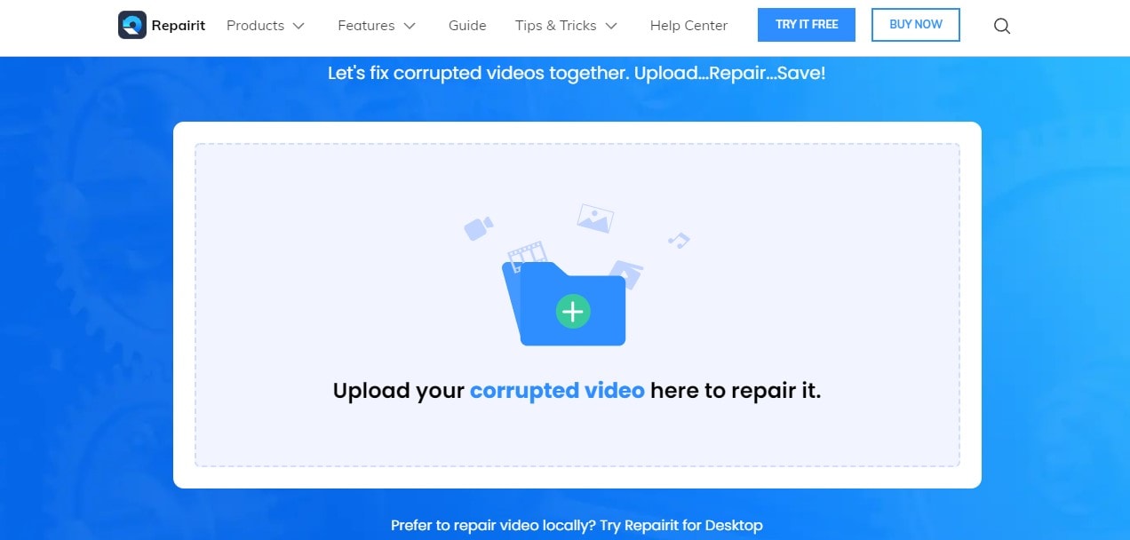 WonderShare RepairIt Online Upload