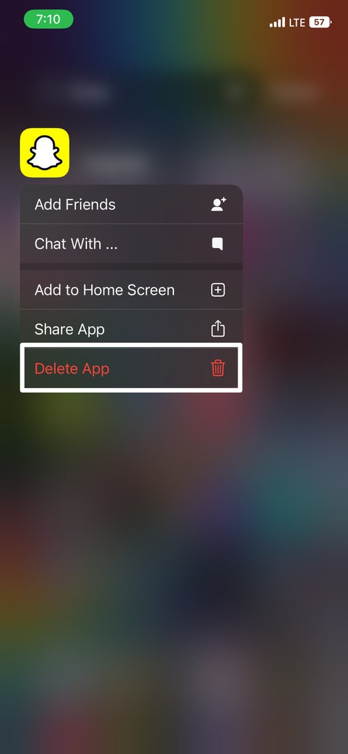 Long-press the app icon and select Delete App