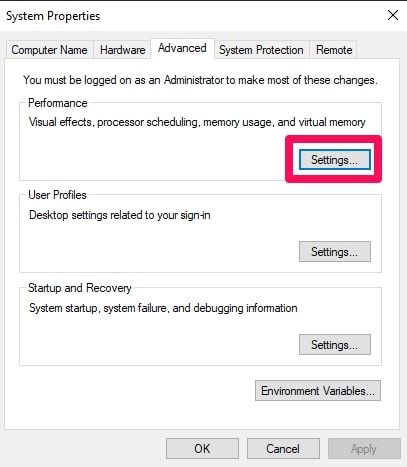 Windows 11 Settings Performance