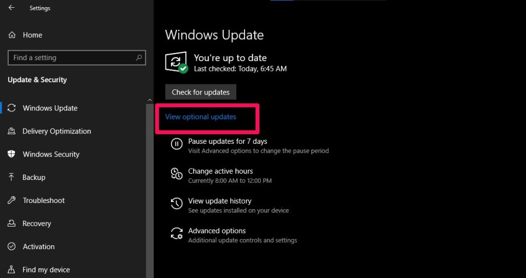 Windows Optional Updates