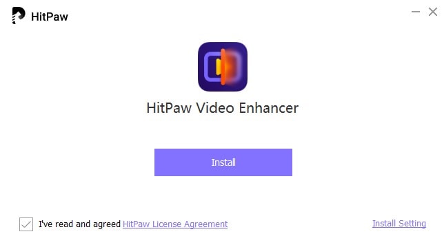 Click on install for installing the HitPaw Video Enhancer