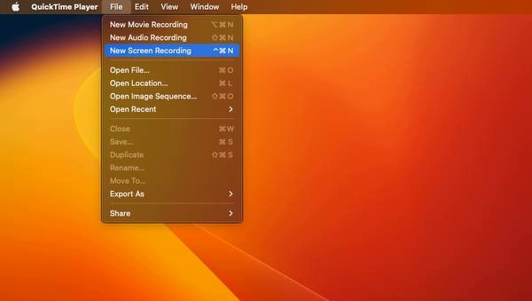 QuickTime Player - New Screen Recording