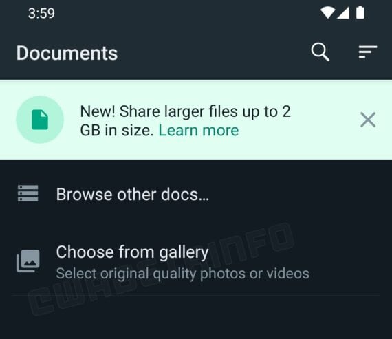 WhatsApp Uncompressed Media Sharing