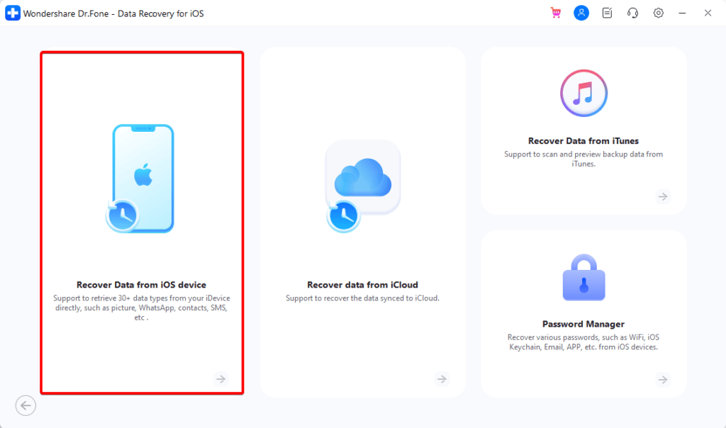 Dr.Fone - Recover Data from iOS device