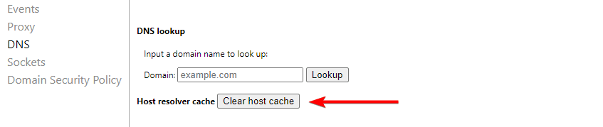 Click on Clear Host Cache