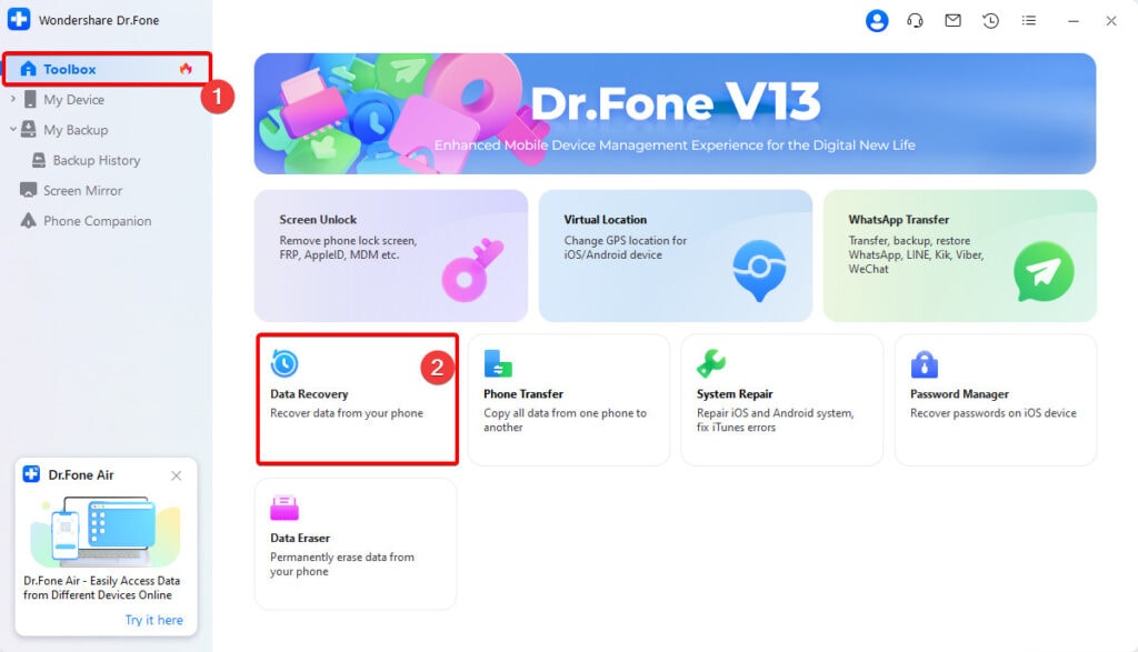 Dr.Fone Data Recovery