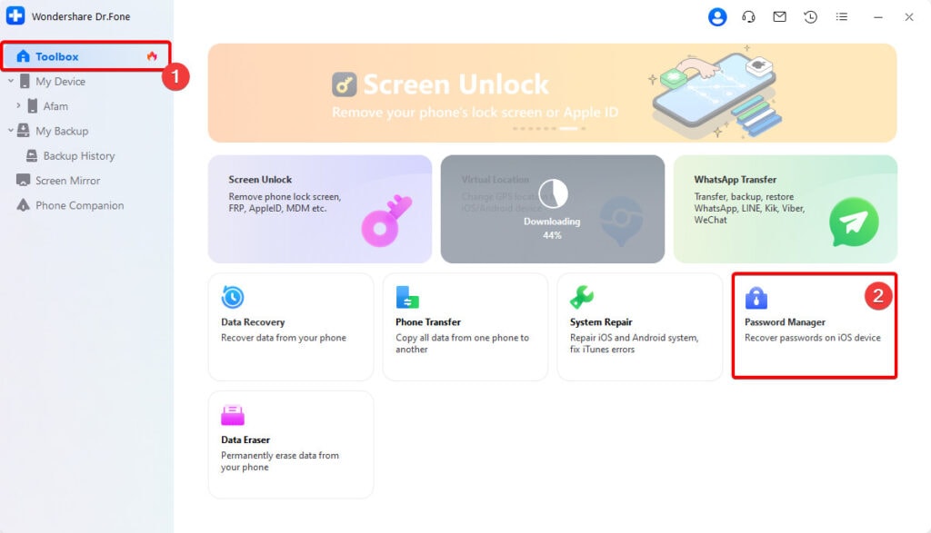 Dr.Fone Password Manager