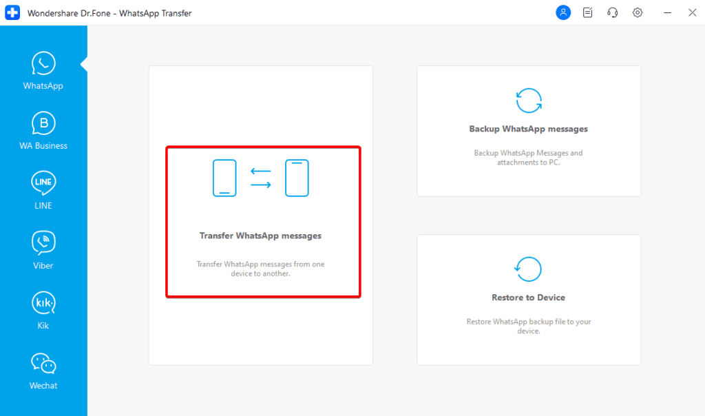 Dr Fone - Transfer WhatsApp Messages