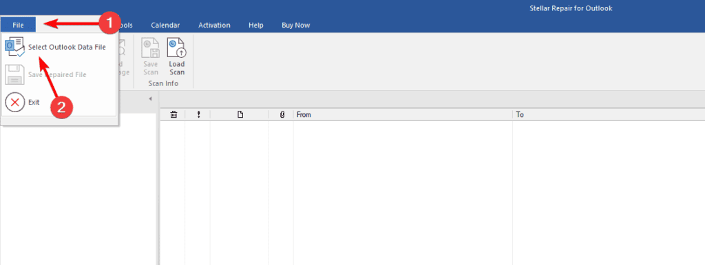 Stellar Repair for Outlook - Select Outlook Data File