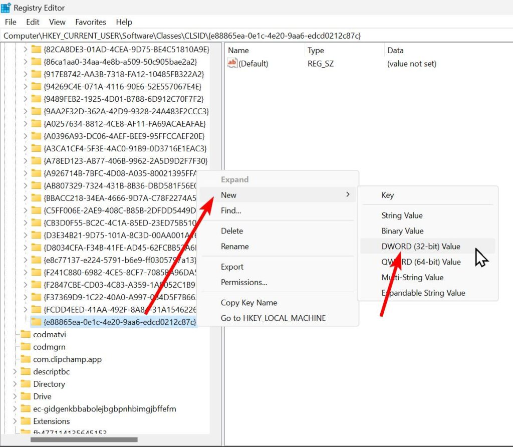 Creating DWORD 32 Bit Value in Registry