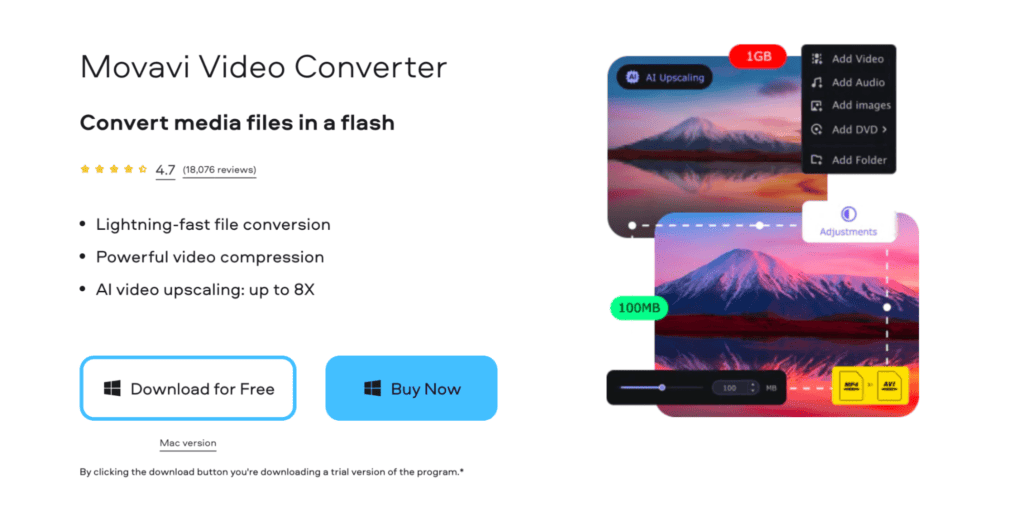 Download Movavi Video Converter