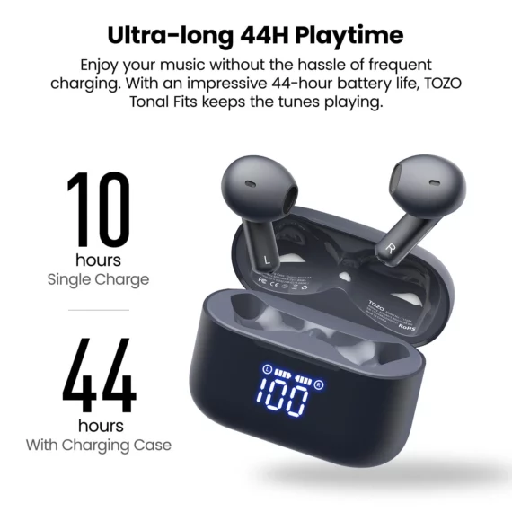 TOZO T21 Wireless Earbuds Battery Backup