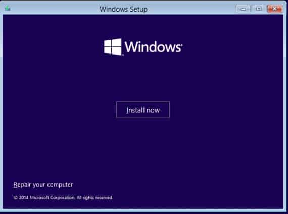 Install windows 10 