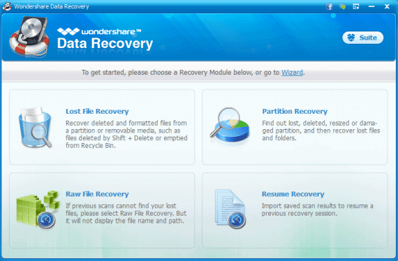 Wondershare Data Recovery Modules