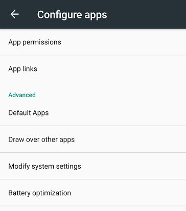 check default apps in android