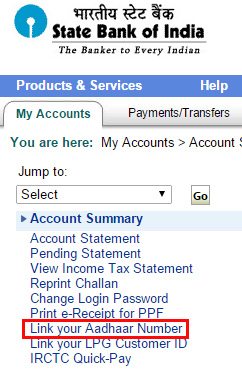 link your aadhaar number