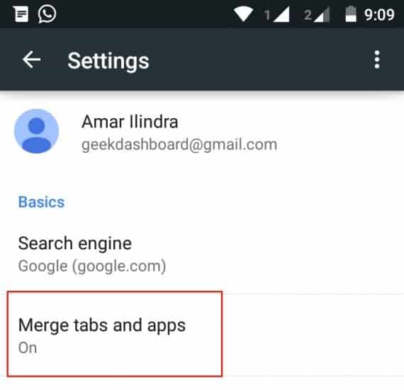 disable merge tabs and apps